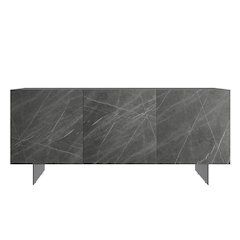 Hugo Buffet In Gray Marbled Porcelain With Storage
