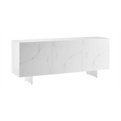 Hugo Buffet In White Marbled Porcelain With Storage