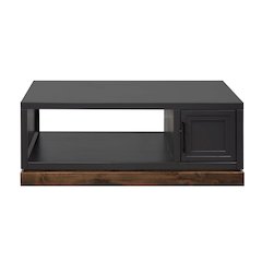 Nora 48 inch Coffee Table, Black and Whiskey Finish