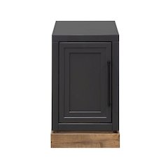 Nora 15 inch Chairside Table, Black and Whiskey Finish