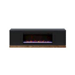 Nora 81 in Fireplace TV Stand, for TVs up to 90 in, Black and Whiskey Finish