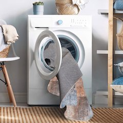Washable Kyler Beige/Blue 3x5, Rug