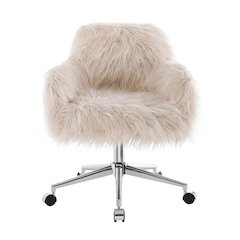 Fiona Faux Fur Office Chair, Pink