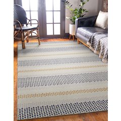 Outdoor Washable Delray Ivory & Blue 5' X7', Rug