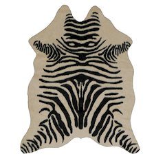 FAUX COW HIDE MINI ZEBRA IVYBLK, Rug