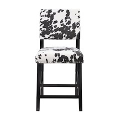 Corey Black Cow Print Counter Stool