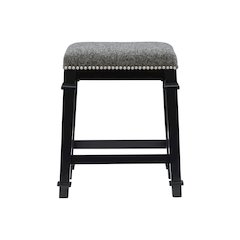 Kennedy Black And White Tweed Backless Counter Stool