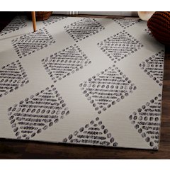 Outdoor Washable Navarre Ivory & Brown 5' X7', Rug