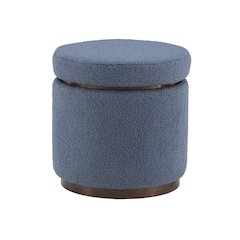 Blanche Storage Ottoman Blue Gry Walnut
