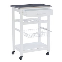 Clarke White Kitchen Cart