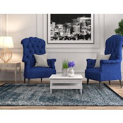 Vintage Ilussion Navy & Beige 8x10, Rug
