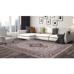 Emerald Landis Ivory & Blue 6.7x9.7, Rug