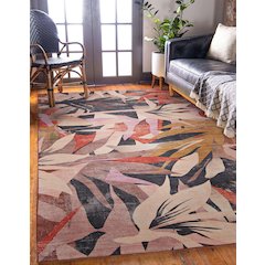 Outdoor Washable Seagrove Orange & Cream 5' X7', Rug