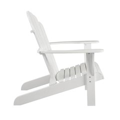 White Adirondack Chair In Solid Wood With Comfortable Seat And Durable Finish