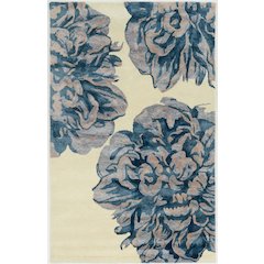 Aspire Wool Floral Ivory & Navy 2x3, Rug