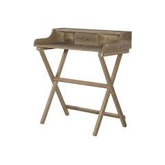 Rustic Brown Folding Office Desk With Solid Wood And Mdf Construction