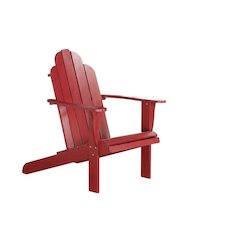 Red Adirondack Chair With Solid Wood Construction And Comfortable Design