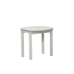 White Outdoor End Table With Solid Wood And Acacia Finish For Patio Use