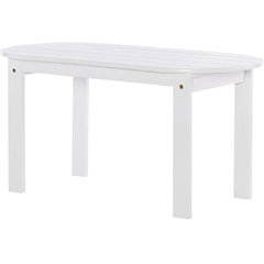 Outdoor White Coffee Table With Solid Wood And Acacia Finish