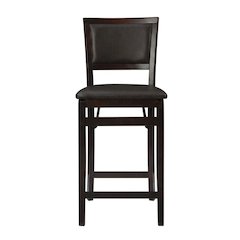 Foldable Plywood Counter Stool with Merlot Finish and Comfortable Foam Seat