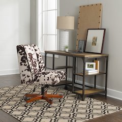 Salonika Reversible Quatrefoil Brown 5x8, Rug