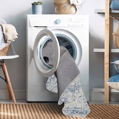 Washable Harris Grey/Ivory 5x7, Rug