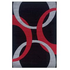 Corfu Spheres Black & Red 8x10.3, Rug
