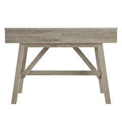 Gray Office Desk with MDF, PB, and 3D Paper Finish, Spacious Work Surface