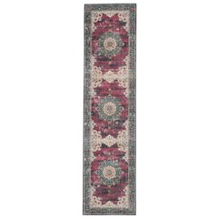 Washable Bryant Ivory/Burgundy 2x8, Rug