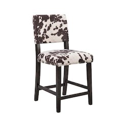 Brown Counter Stool with Microfiber Seat and Durable Hardwood Frame