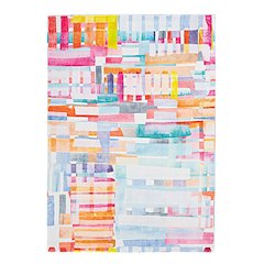 Motif Printed Faux Rabbit Swatch Pink Blue 5x7, Rug