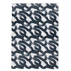 Motif Printed Faux Rabbit Sketch Black White 3x5, Rug