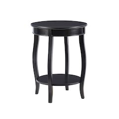 Black Round Table with shelf