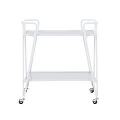 White Mid-Century Bar Cart