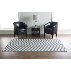 Salonika Reversible Chevron Grey 5x8, Rug
