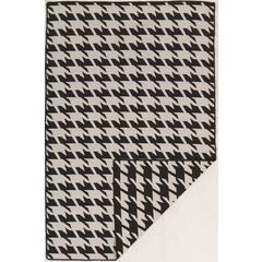 Salonika Reversible Houndstooth Grey 5x8, Rug