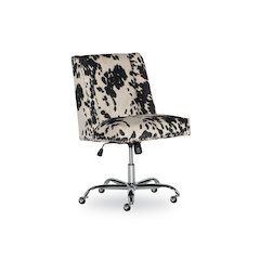 Draper Office Chair, Black And White Cow Print