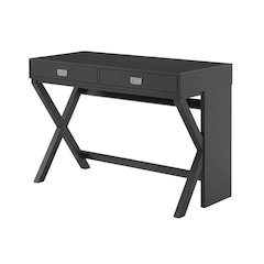 Black Writing Desk With Pine And Mdf Finish For Office Use