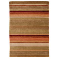 Trio Linear Green & Rust 5x7, Rug