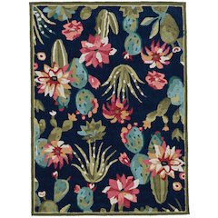 Trio Cactus Navy & Multi 5x7, Rug