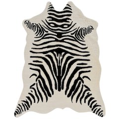 Faux Cow Hide Zebra Ivory/Black , Rug