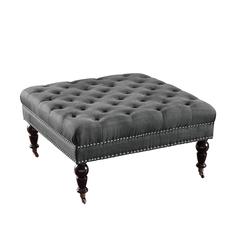 Isabelle Charcoal Square Tufted Ottoman