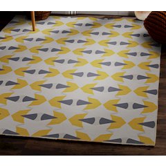 Outdoor Washable Hialeah Ivory & Yellow 5' X7', Rug