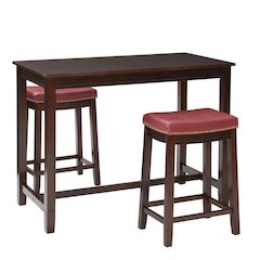 Claridge 3Pc Counter Set Brown Red