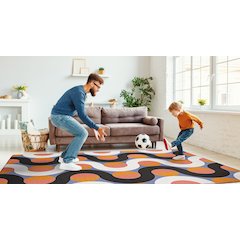 Outdoor Washable Jupiter Orange & Pink 7' X 9', Rug