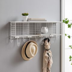 Four Cubby Wall Shelf White