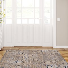 Outdoor Washable Ocala Navy & Sand 3' X 5', Rug