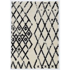 Morrocan Marrakes Ivory & Black 3' X 5', Rug
