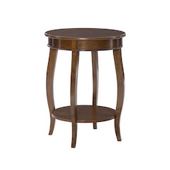 Hazelnut Round Table with shelf