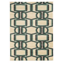 Roma Bridle Grey & Turquoise 8x10, Rug